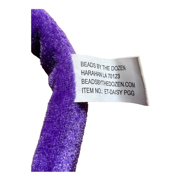 Beads by the Dozen Daisy Plush Smiling Happy Face Purple Yellow 24” plush - Picture 5 of 6